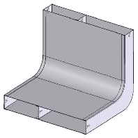 UKK240282 - Vertical bend for underfloor duct 240mm UKK240282