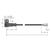 WKC4.4T-P7X2-2/TEL - Sensor-actuator patch cord 2m M12 M12 WKC4.4T-P7X2-2/TEL