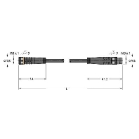 PKG4M-2-PSG4M/TXL - Sensor-actuator patch cord 2m M8 M8 PKG4M-2-PSG4M/TXL