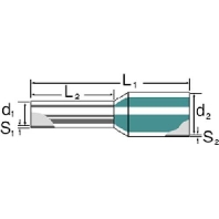 H0,75/14D GR SV (500 Stück) - Cable end sleeve 0,75mm² insulated H0,75/14D GR SV