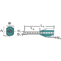 H0,75/16D ZH GR SV (500 Stück) - Cable end sleeve 0,75mm² insulated H0,75/16D ZH GR SV