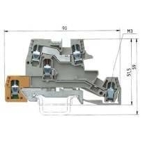 WKI 4 D-D-SL/V0 (50 Stück) - Installation terminal block 6mm 26A 3-p WKI 4 D-D-SL/V0