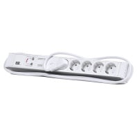 333.002 - 19 inch power strip, multiple socket 5-fold 1,5HE 5-fold Schuko 1x full device protection, 333.002