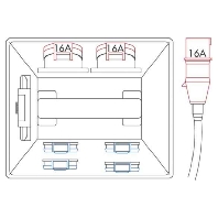 52638 - CEE-Socket combination portable IP44 52638