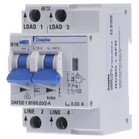 DAFDD 1 B16/0,03/2-A - Earth leakage circuit breaker with DAFDD 1 B16/0,03/2-A