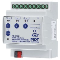 AZI-0316.03 - KNX/EIB Switch Actuator 3-fold, 4SU, MDRC, 16/20 A, 230 V AC, C-load, 200µF, power measurement