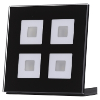 BE-GT04S.01 - EIB/KNX Glass Push Button 4-fold Plus, Black - BE-GT04S.01