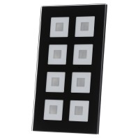 BE-GT08S.01 - EIB/KNX Glass Push Button 8-fold Plus, Black - BE-GT08S.01