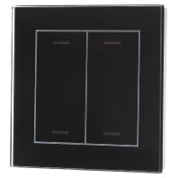 BE-GTL20S.01 - EIB, KNX, Glass Push Button II Lite 2-fold, RGBW, neutral, Black - BE-GTL20S.01