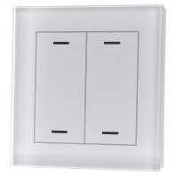 BE-GTL20W.01 - EIB, KNX, Glass Push Button II Lite 2-fold, RGBW, neutral, White - BE-GTL20W.01