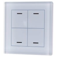 BE-GTL40W.01 - EIB, KNX, Glass Push Button II Lite 4-fold, RGBW, neutral, White, BE-GTL40W.01