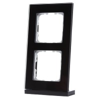 BE-GTR2S.01 - EIB/KNX Glass cover frame for 55 mm range 2-fold, Black - BE-GTR2S.01