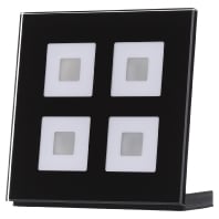 BE-GTT4S.01 - EIB/KNX Glass Push Button 4-fold Plus, Black, Temperature Sensor - BE-GTT4S.01