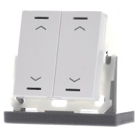 BE-TAL5502.A1 - EIB, KNX, Push Button Lite 55 2-fold, RGBW, blinds, White glossy finish - BE-TAL5502.A1