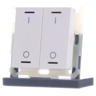 BE-TAL55T2.B1 - EIB, KNX, Push Button Lite 55 2-fold, RGBW, switch, with temperature sensor, White glossy finish - BE-TAL55T2.B1