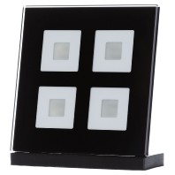RF-GTT4S.01 - KNX RF+ Glass Push Button 4-fold Plus with Actuator + RTM, Black, for ETS5 - RF-GTT4S.01