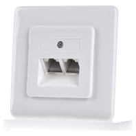 UAE 2x8(8) Up rw - 2x RJ45 8(8) Data outlet Cat.3 white UAE 2x8(8) Up rw