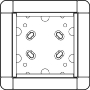 Portier AP-Rahmen ws 1-fach, 133x133mm 1883170