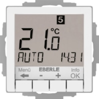 UP-Uhrenthermostat Hinterleuchtung wei UTE4800Rw-RAL9010G55