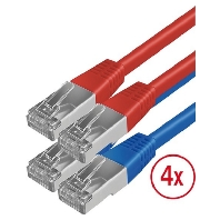 Kabelset RJ45 5m f.TW, 4x rot/4x blau CABLE-SETRJ455mTWx4