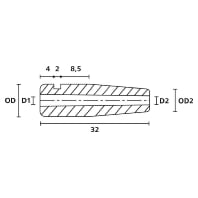 Schnurschutztlle schwarz H126-HV-BK-M1