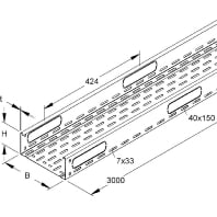 Cable tray 85x200mm RLCPV 85.200 OV