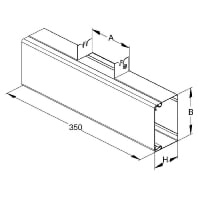 Tee for cable duct 60x100mm LUT 60.100.100