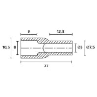 Cable entry sleeve 5...10,5mm HV4823 PVC BK 2000