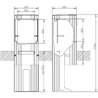 Freiluftsule M-Platte FB1,BH2,H=1150mm SL115P