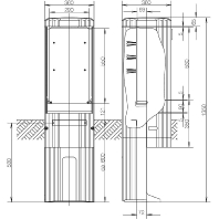 Freiluftsule M-Platte FB1BH3,H=1350mm SL135P