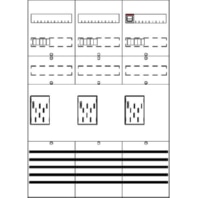 Meter panel 3 kWh-meters 0 rows DF37A3XBM