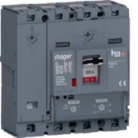 Leistungsschalter h3+ P160 TM ADJ 4P4D 125A 70k, HES126DC