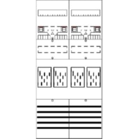 Meter panel 4 kWh-meters 0 rows BF27T4