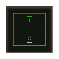 KNX Glass Push Button II Lite 1-fold, RGBW, switch, with temperature sensor, Black - BE-GTL1TS.B1S