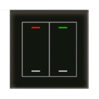 KNX Glass Push Button II Lite 2-fold, RGBW, neutral, Black - BE-GTL20S.01S