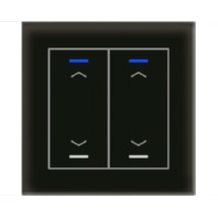 KNX Glass Push Button II Lite 2-fold, RGBW, blinds, Black - BE-GTL20S.A1S