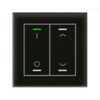 KNX Glass Push Button II Lite 2-fold, RGBW, switch and blinds, with temperature sensor, Black - BE-GTL2TS.D1S