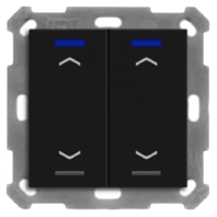 KNX Push Button Lite 55 2-fold, RGBW, blinds, Black matt BE-TAL550206.A1