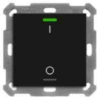 KNX Push Button Lite 55 1 gang, RGBW, switch, with temperature sensor, Black matt BE-TAL55T106.B1