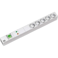 19-inch power strip, 5-pin multiple socket with switch, aluminum, 333.403