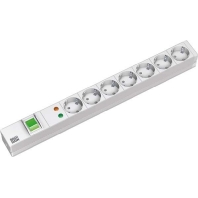19 inch power strip, multiple socket 7-fold with switch, aluminum, 333.405