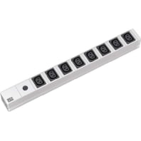 19-inch power strip, 8-pin multiple socket with IEC plug, 333.540