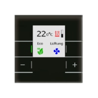 KNX Glas Room Temperature Controller Smart with colour display, Black - SCN-RTRGS.02S