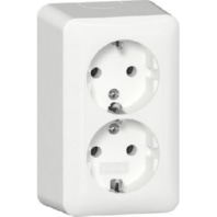2fach SCHUKO-Steckdose + Montageplatte Aufputz Reinweiß 478013