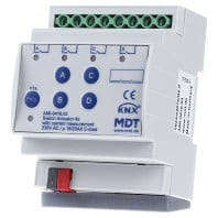 KNX Switch Actuator 4-fold, 4SU MDRC, 16/20 A, 230 V AC, C-load, 200 F, current measurement AMI-0416.03