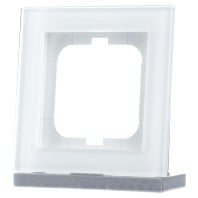 Glass cover frame 1-fold for 63 mm systems, White BE-GTR163W.01