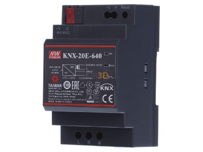 Front view Mean Well KNX-20E-640 EIB/KNX power supply 640mA with integrated choke
