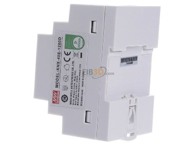View on the right Mean Well KNX-40E-1280D EIB/KNX power supply 1280mA with integrated choke and diagnostic function
