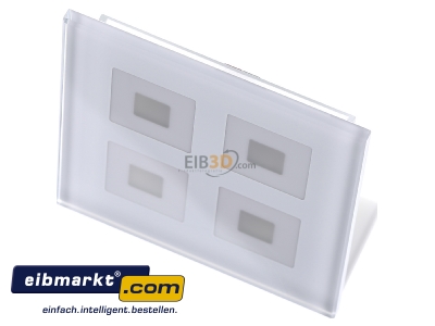 View up front MDT BE-GTT4W.01 EIB/KNX Glass Push Button 4-fold Plus, White, Temperature Sensor - 
