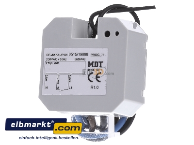 Front view MDT RF-AKK1UP.01 EIB/KNX RF Switch Actuator 1-fold, flush mounted, 16A, 230VAC - 
